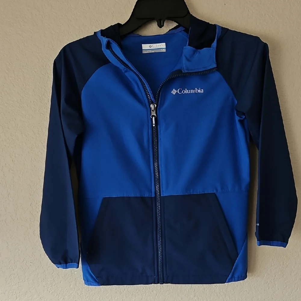 Kids Columbia Blue Hooded Jacket Size S (8)‎